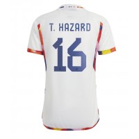 Camisa de Futebol Bélgica Thorgan Hazard #16 Equipamento Secundário Mundo 2022 Manga Curta